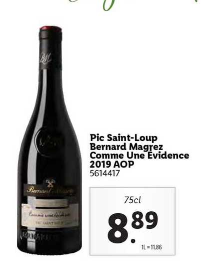 Pic Saint-loup Bernard Magrez Comme Une évidence 2019 Aop