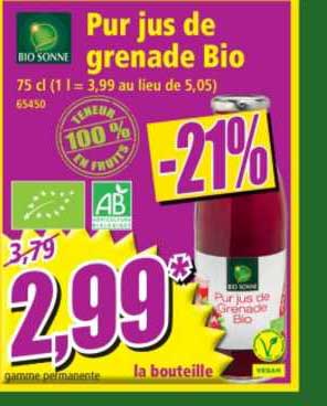 pur jus de grenade bio bio sonne