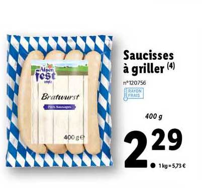 saucisses à griller alpen fest