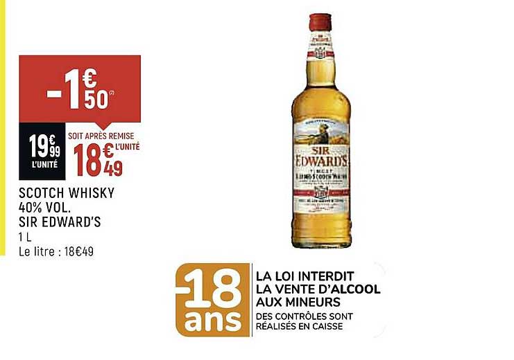 scotch whisky 40% vol. sir edward's