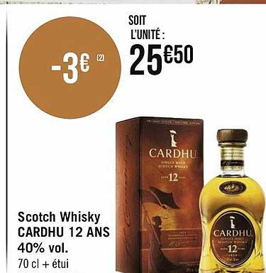 scotch whisky cardhu 12 and 40% vol.