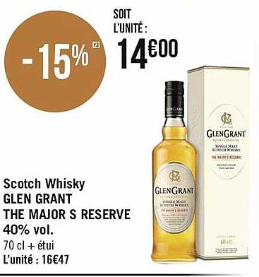 scotch whisky glen grant the major s reserve 40% vol.