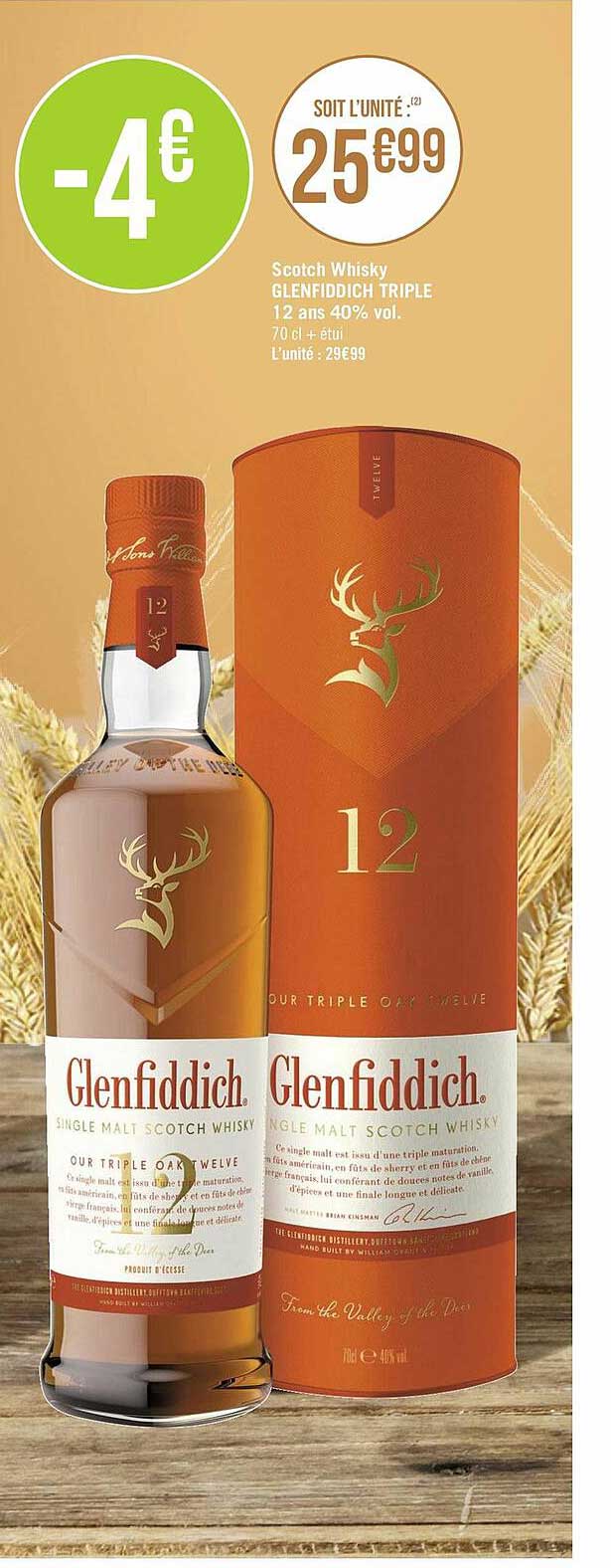 scotch whisky glenfiddich triple 12 ans 40% vol.