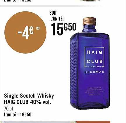 single scotch whisky haig club 40% vol.