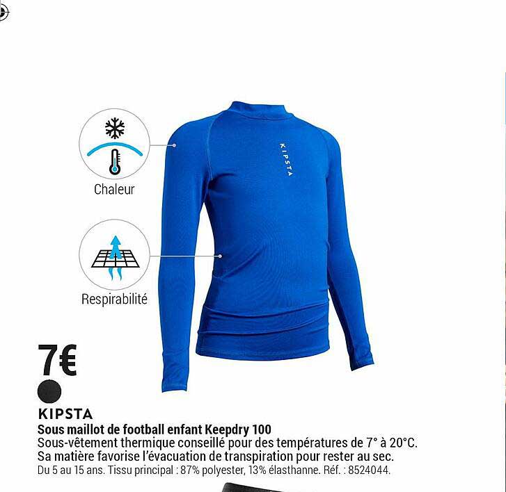 sous maillot de football enfant keepdry 100 kipsta
