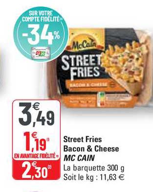 street fries bacon & cheese mc cain
