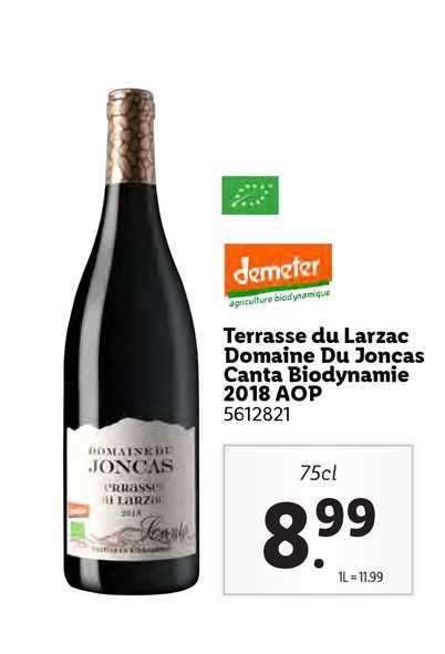 terrasse du larzac domaine du joncas canta biodynamie 2018 aop