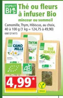 thé ou fleurs à infuser bio minceur ou sommeil