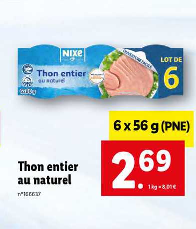 Thon Entier Au Naturel Nixe