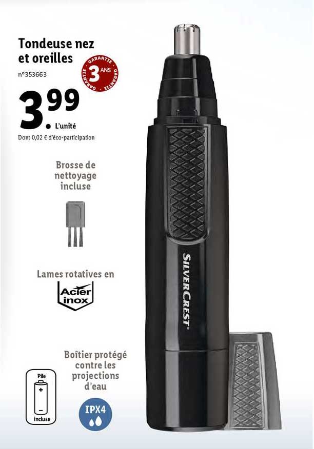 tondeuse nez et oreilles silver crest