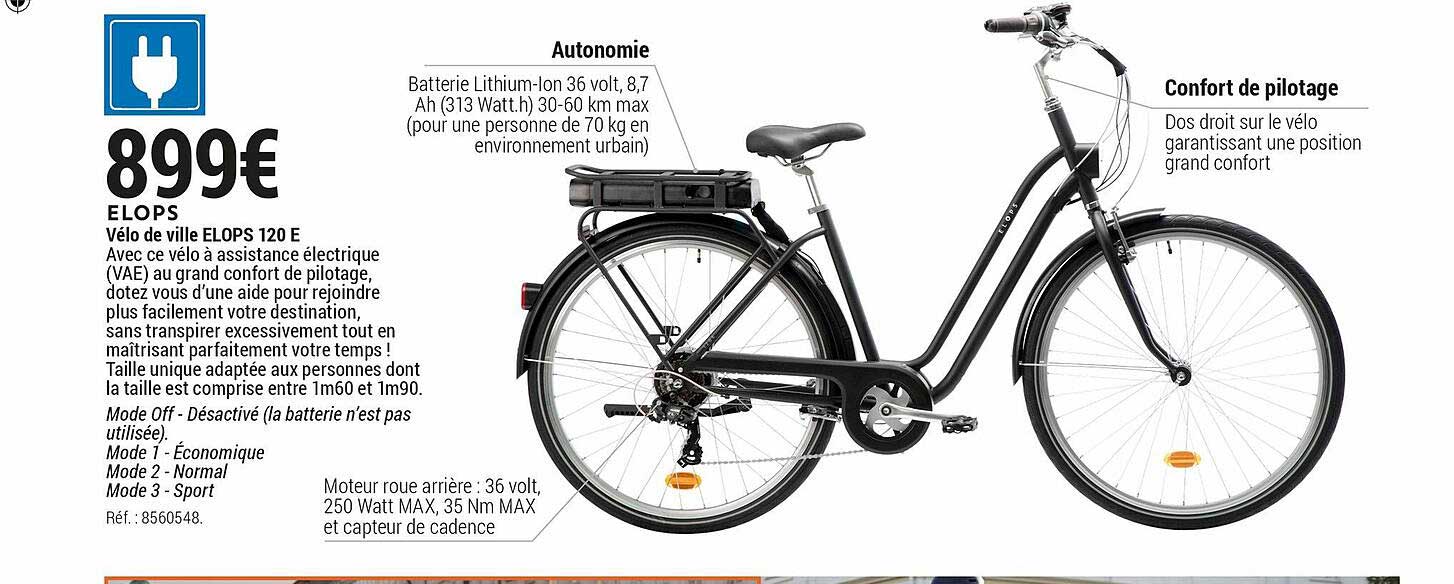 vélo de ville elops 120 e