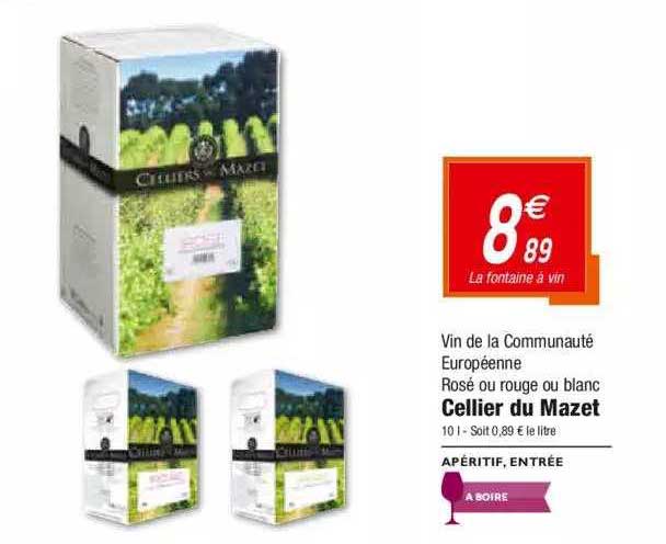 vin de la communauté européenne rosé ou rouge ou blanc cellier du mazet