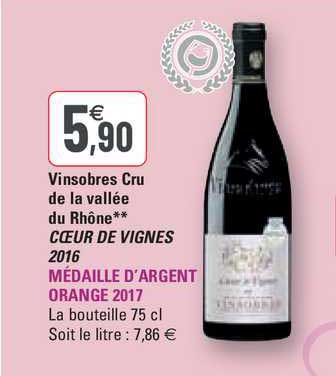 vinsobres cru de la vallée du rhône coeur de vignes 2016