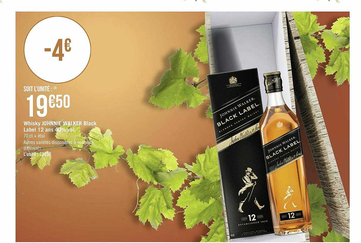 whisky johnnie walker black label 12 ans 40% vol.