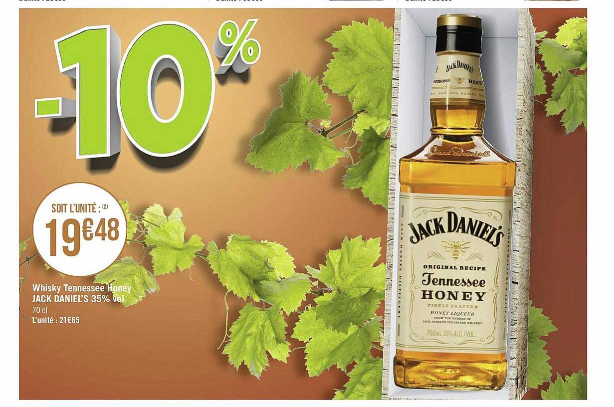 whisky tennessee honey jack daniel's 35% vol.