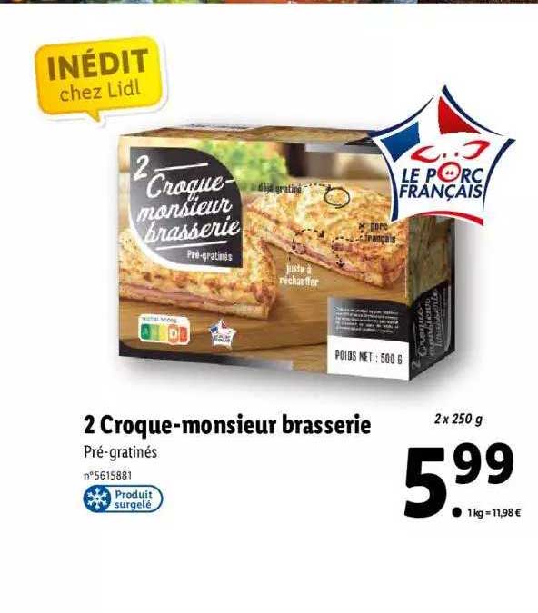 2 croque-monsieur brasserie