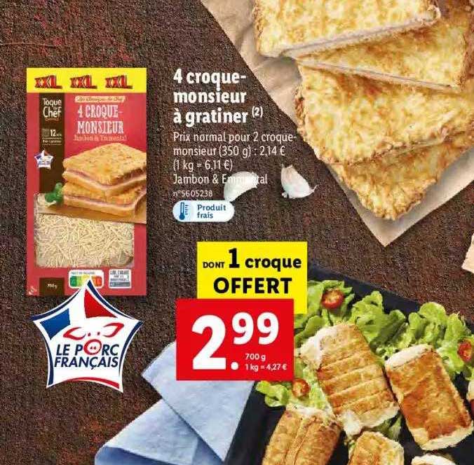 4 croque-monsieur à gratiner