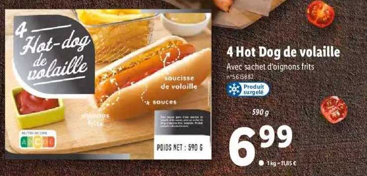 4 hot dog de volaille