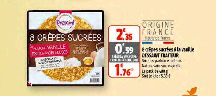 8 Crêpes Sucrées à La Vanille Desaint Traiteur