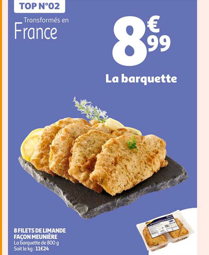 8 filets de limande façon meunière