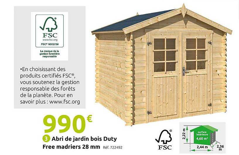 abri de jardin bois duty free madriers