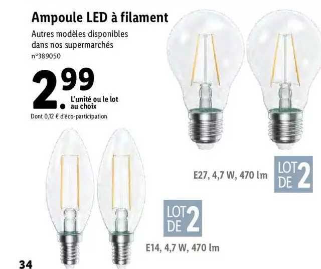 ampoule led à filament