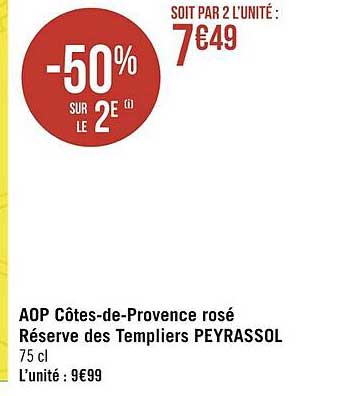 aop côtes-de-provence rosé réserve des templiers peyrassol
