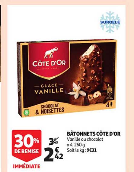 Bâtonnets Côte D'or