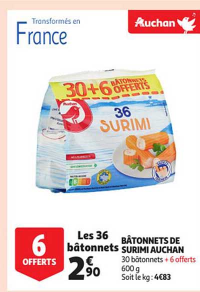 Bâtonnets De Surimi Auchan