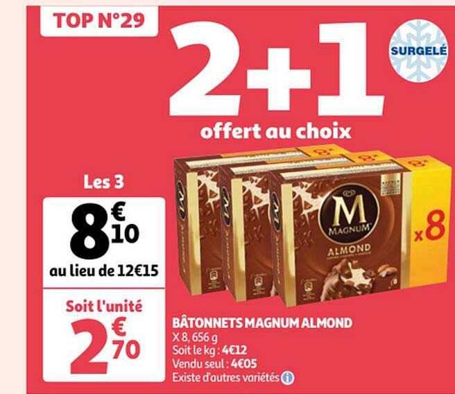 bâtonnets magnum almond