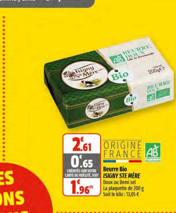 beurre bio isigny ste mère