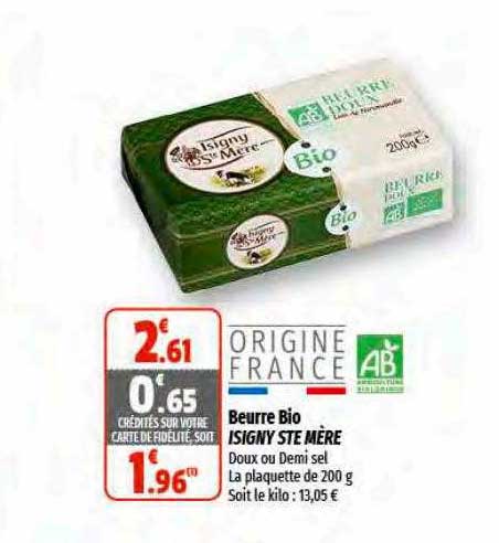 beurre bio isigny ste mère
