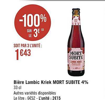 bière lambic kriek mort subite 4%