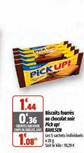 biscuits fourrés au chocolat noir pick up! bahlsen