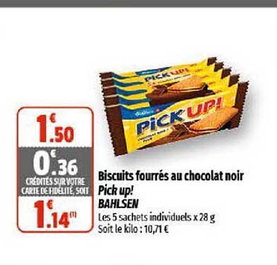 biscuits fourrés au chocolat noir pick up! bahlsen