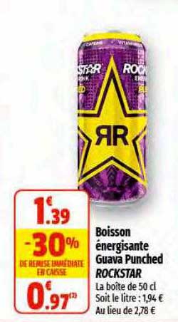 Boisson énergisante Guava Punched Roskstar