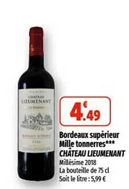 bordeaux supérieur mille tonnerres château lieumenant