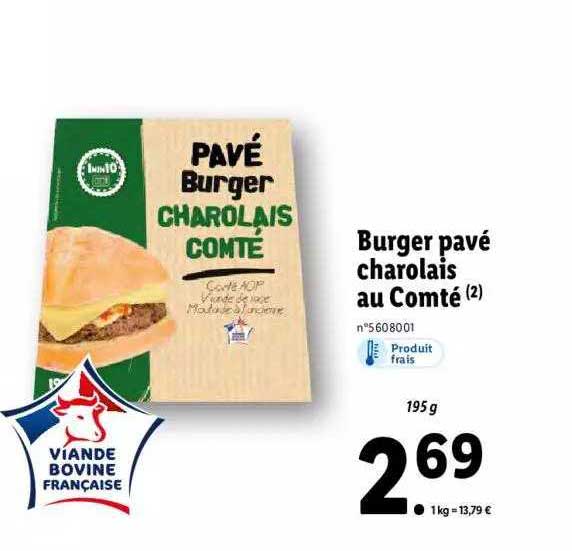 Burger Pavé Charolais Au Comté