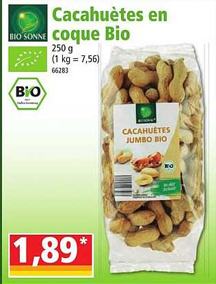 cacahuètes en coque bio bio sonne