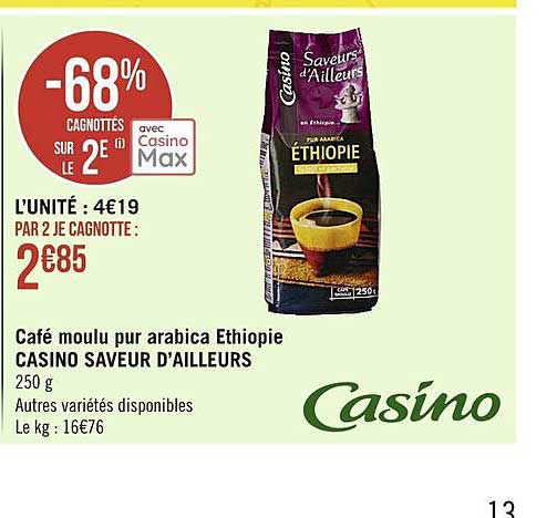 café moulu pur arabica ethiopie casino saveur d'ailleurs