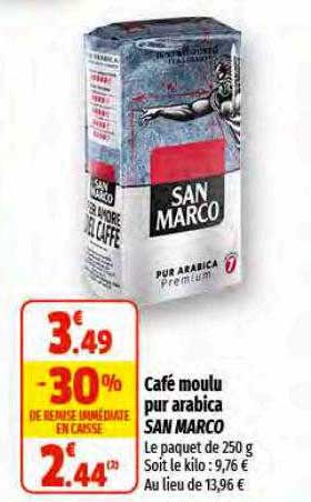 café moulu pur arabica san marco