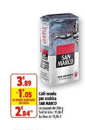 café moulu pur arabica san marco