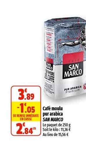 café moulu pur arabica san marco
