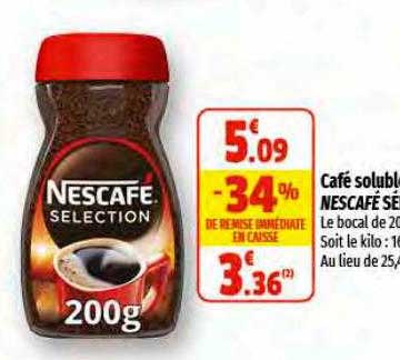 Café Soluble Nescafé Sélection