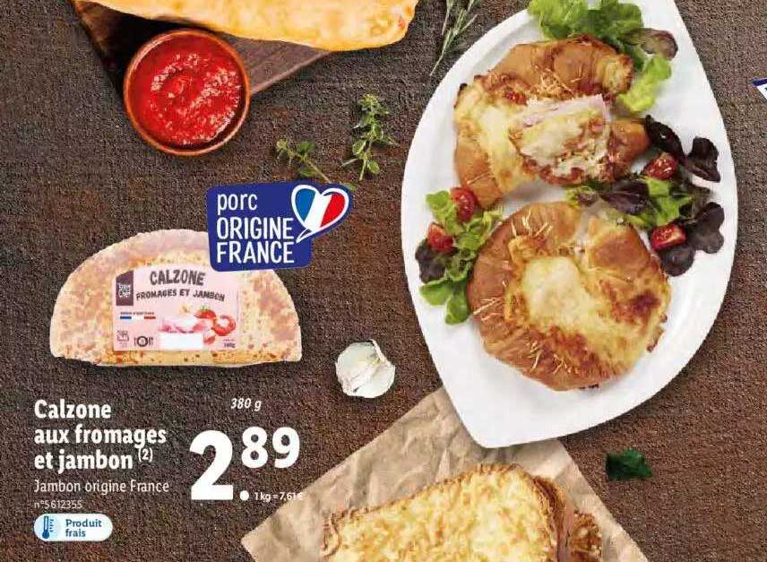 calzone aux fromages et jambon