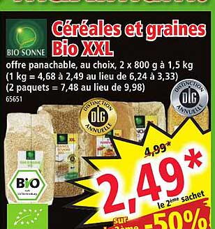 céréales et graines bio xxl bio sonne