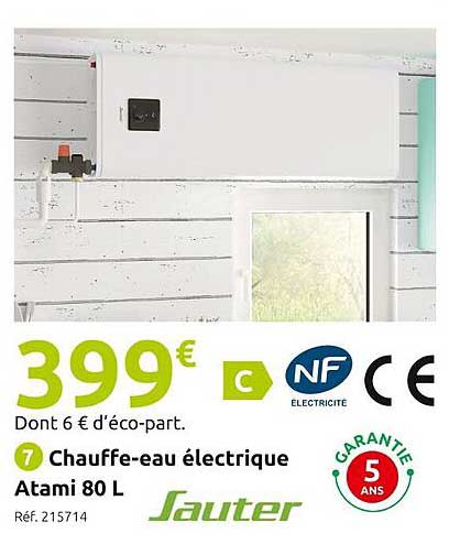 chauffe-eau électrique atami 80l sauter