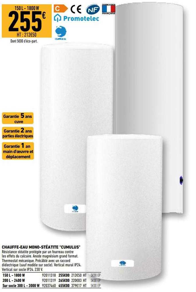 chauffe-eau mono-stéatite "cumulus" promotelec
