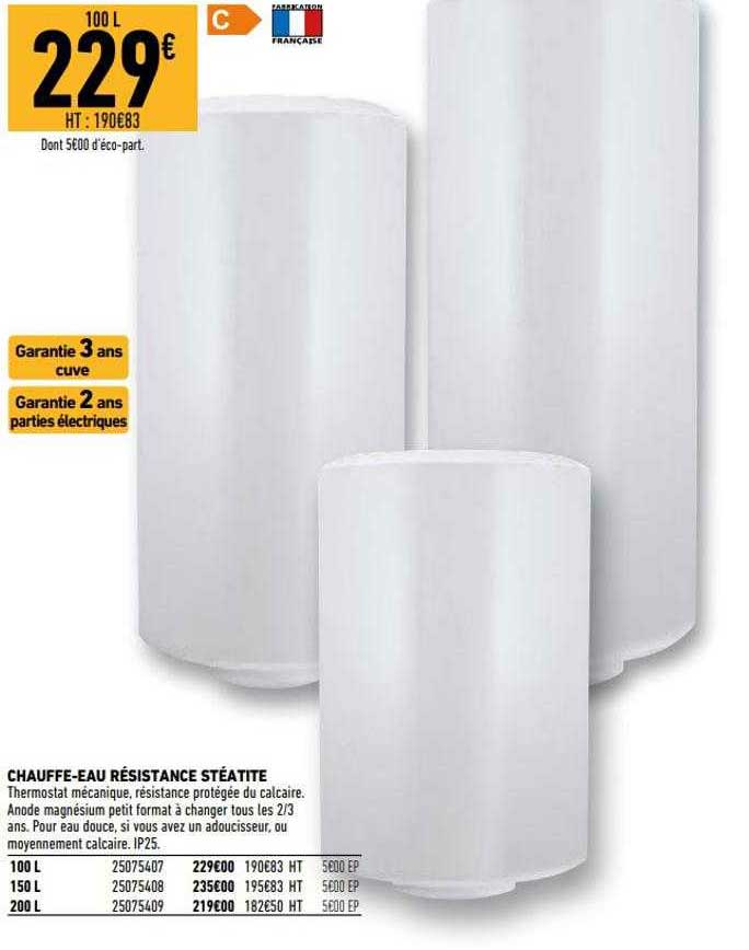 chauffe-eau résistance stéatite