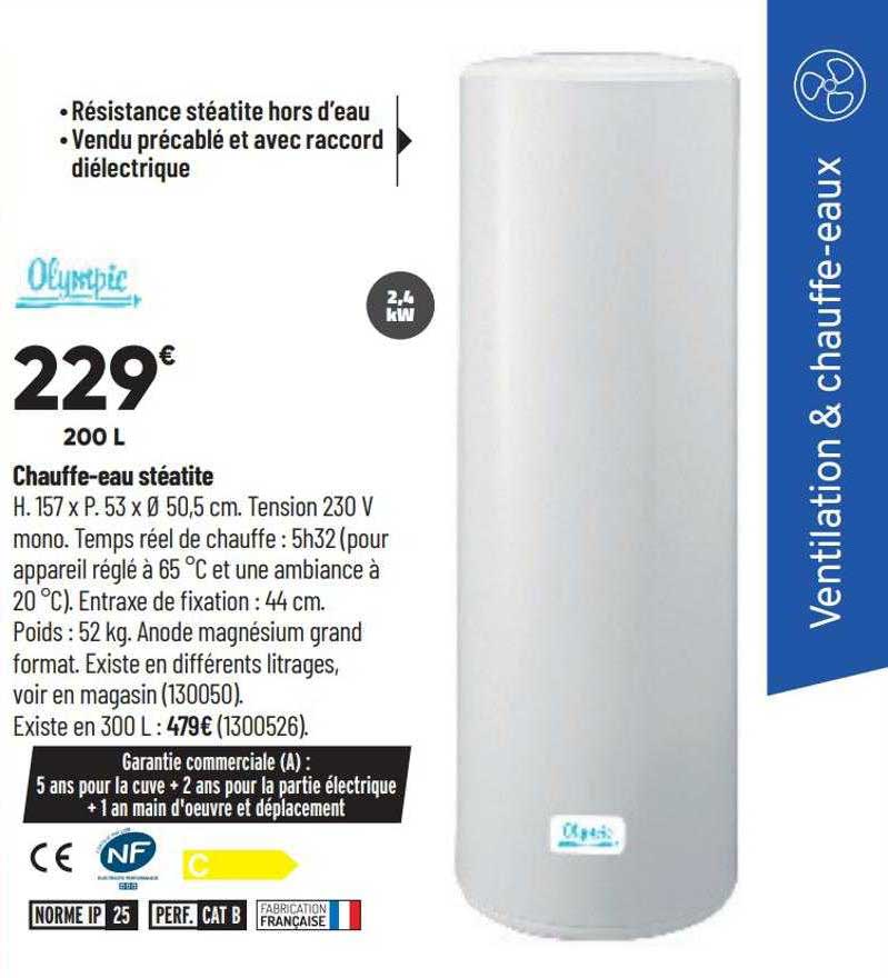 chauffe-eau stéatite olympic